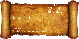 Mang Lili névjegykártya